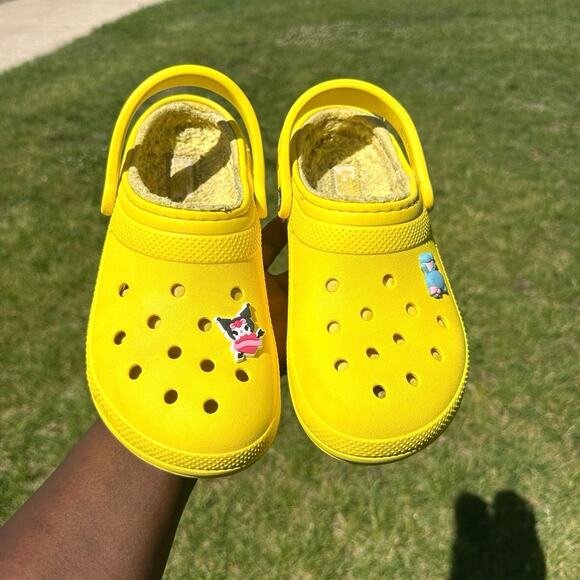 Crocs‎ Classic Lined Clogs Unisex Size M6 W8 Yellow Sandals - Picture 7 of 15
